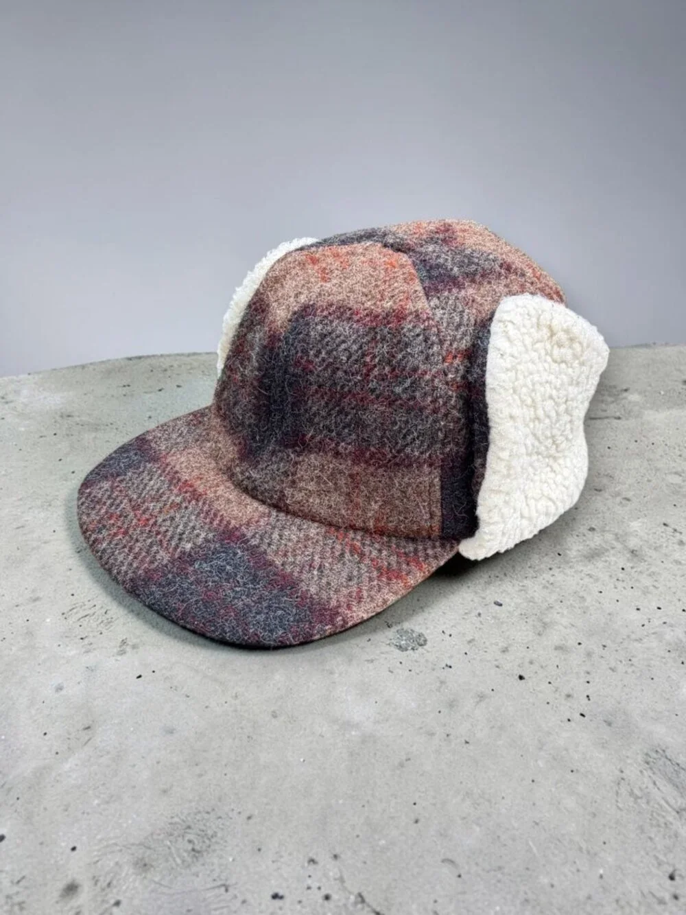 J.Crew Y2K Plaid Wool Blend Trapper Hat Sherpa Ear Flap Aviator Cap Heritage M